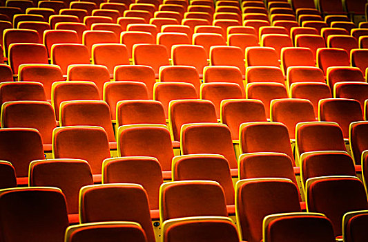 行列,红色,剧院,椅子