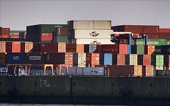 汉堡港,货箱,集装箱船
