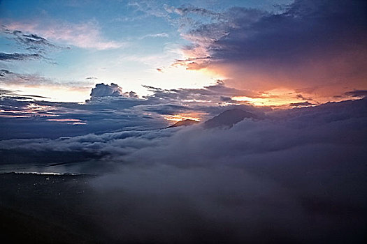 日出,攀升,巴图尔,巴厘岛,印度尼西亚