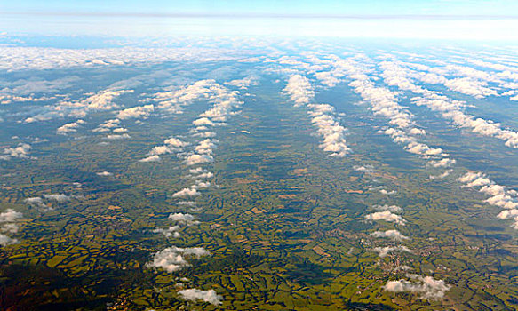 航拍,云体,高处,南方,英国,风景,英格兰,欧洲