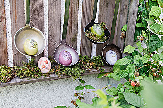 花园,装饰,汤匙,复活节彩蛋