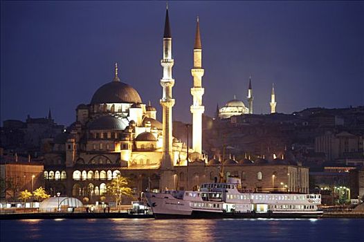 金角湾,清真寺,背影,伊斯坦布尔,土耳其