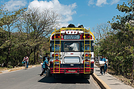 公用,巴士,装载,尼加拉瓜,中美洲