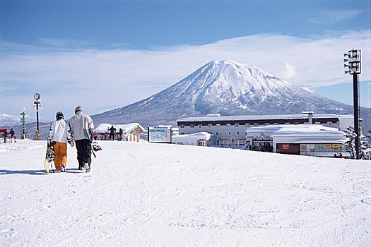 山,滑雪板玩家