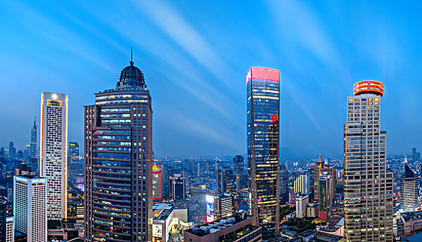 南京新街口cbd城市夜景