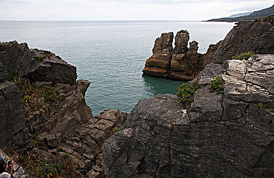 新西兰薄饼岩pancakerocks,新西兰千层饼岩石公园