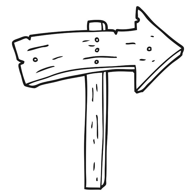 黑白,卡通,木质,指向标_高清图片_全景视觉