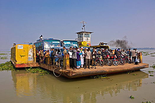 渡轮,河,孟加拉,亚洲