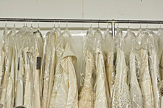 挂衣梁,婚纱,防护,塑料袋,时装设计,工作室