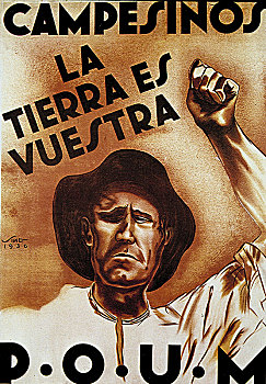 西班牙,内战,海报,农民,陆地