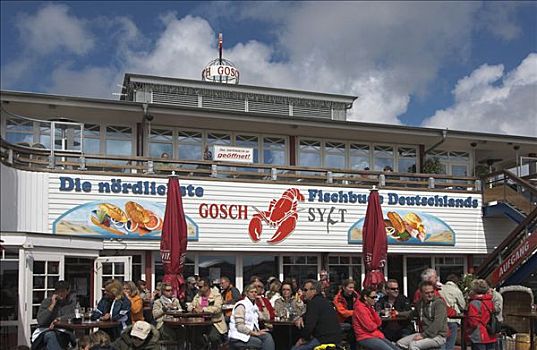 游客,正面,海鲜,餐馆,清单,德国