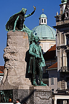 雕塑,法国,斯洛文尼亚,诗人,民族英雄,卢布尔雅那