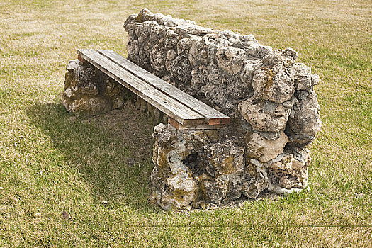 石头,长椅,公园,堪萨斯,美国