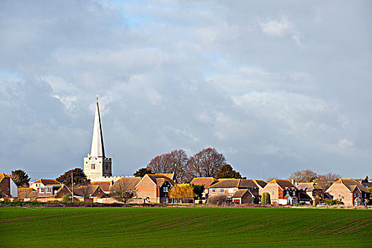 英格兰,肯特郡,尖顶,教堂,乡村