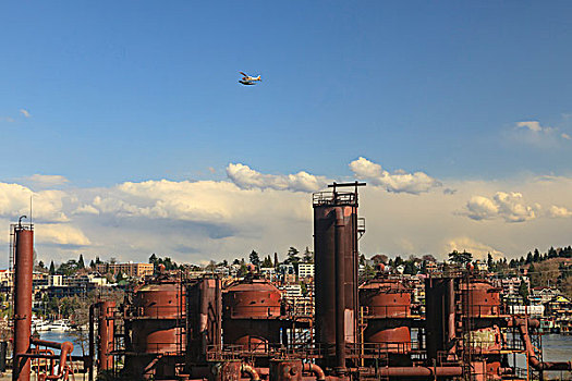 燃气厂,城市公园,西雅图,美国