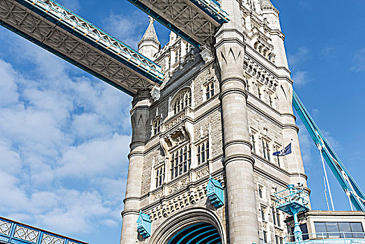 塔桥,建筑,饰品,中间,伦敦,英格兰,英国