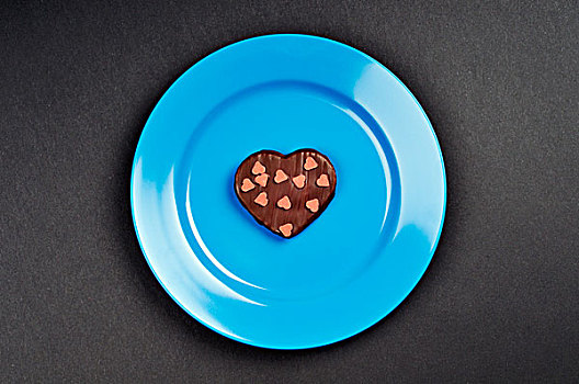 巧克力,蓝色,盘子