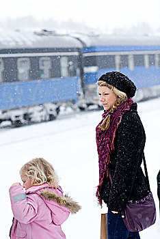 两个,姐妹,火车站,瑞典