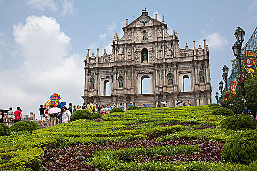 中國澳門大巴街大三巴遺址