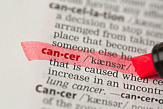 癌症,定义,突显,红色,字典