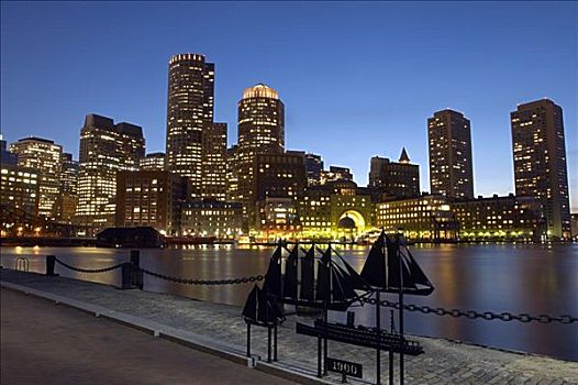 波士顿,天际线,马萨诸塞,美国
