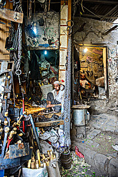 小,工作场所,老城,世界遗产,也门,亚洲