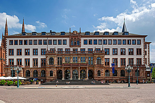 新市政厅,威斯巴登,黑森州,德国,欧洲