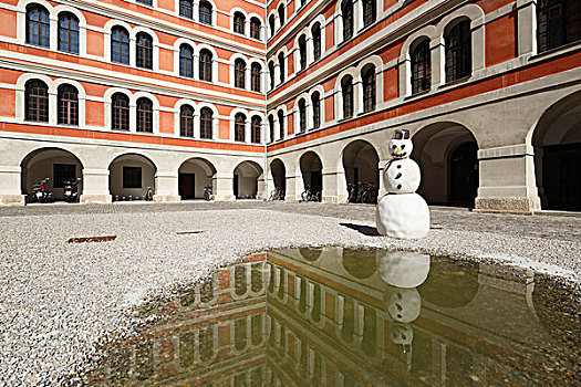 院子,耶稣会,大学,雕塑,雪人,2005年,格拉茨,施蒂里亚,奥地利,欧洲
