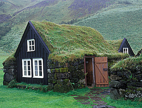 老,小屋,冰岛南部,欧洲