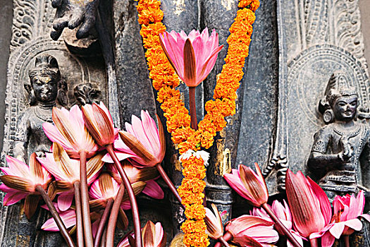 花,雕塑,比哈尔邦,印度