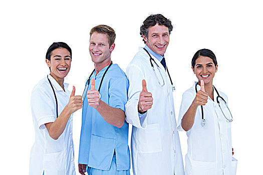 医生,医护人员,手势,竖大拇指,白色背景