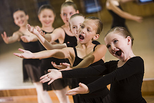 肖像,孩子,芭蕾舞者,8-9岁,表演,舞蹈室