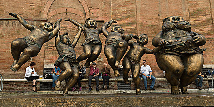 青铜,雕塑,街上,锡耶纳,托斯卡纳,意大利