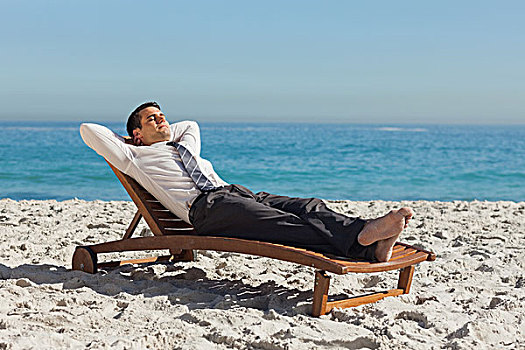 放松,折叠躺椅,海滩