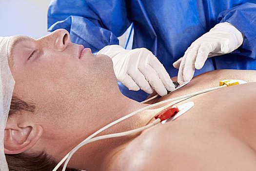 外科,心电图,电极,胸部