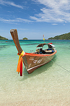 船,猴子,海滩,苏梅岛,岛屿,海洋,国家公园,泰国,亚洲