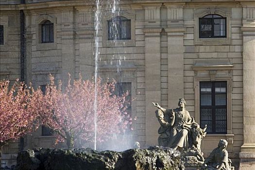 宫廷花园,雕塑,欧洲,维尔茨堡,弗兰克尼亚