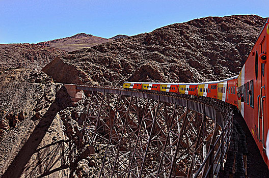 旅游胜地,列车,云,高架桥,高,安第斯山脉,靠近,阿根廷,玻利维亚,南美