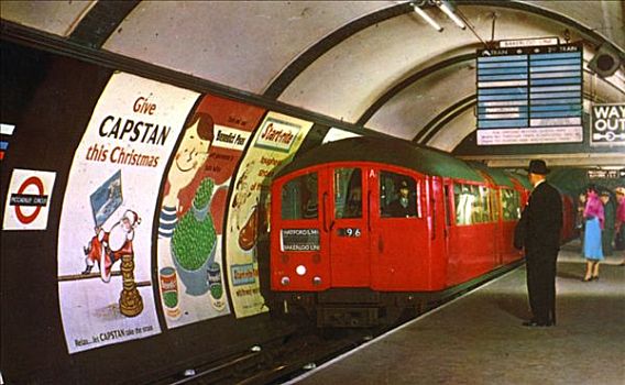 地铁,地铁站,伦敦,60年代