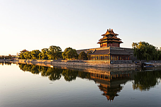 護城河,瞭望塔,皇宮,中國