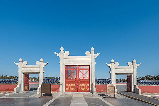 北京天坛公园的古建筑
