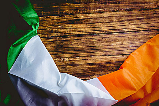 爱尔兰,旗帜,木桌子
