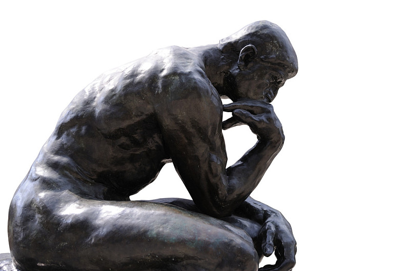 思想者_雕塑_隔绝_白色_裁剪_小路_高清图片_全景视觉