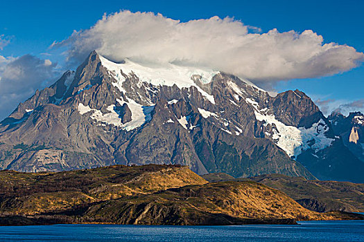 智利,麦哲伦省,区域,托雷德裴恩国家公园,拉哥裴赫湖,早晨,风景