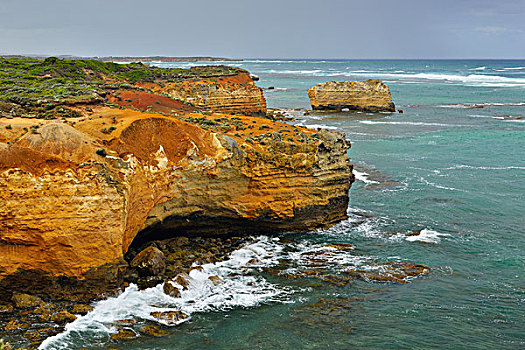 侵蚀,岩石构造,海岸线,彼得伯勒,海洋,道路,维多利亚,澳大利亚