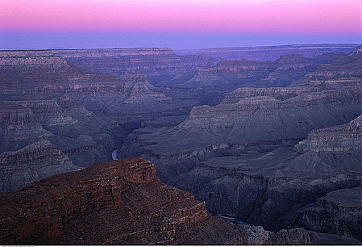 俯视,大峡谷,日落,亚利桑那,美国