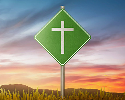 交通,道路,基督教,十字架