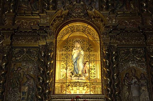 雕塑,圣母玛利亚,教堂,加纳利群岛,西班牙
