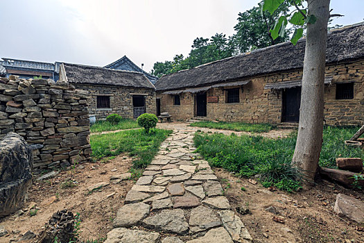 山东沂蒙山区石头村石头房景观,沂蒙影视基地