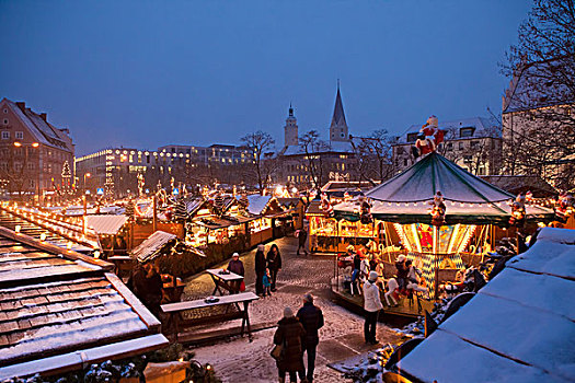 圣诞市场,因格尔斯塔德特,上巴伐利亚,巴伐利亚,德国,欧洲
